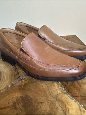 Clarks Brown Slip-On Leather Loafers for Men